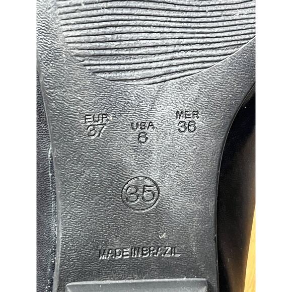 Souliers Leather Black Ballet Flats Womens EU 37 US 6 Brazilian made Slip on - Picture 8 of 8